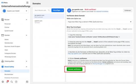 Domain verifizieren