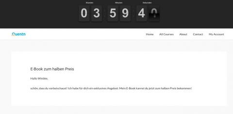 Countdown auf der Webseite