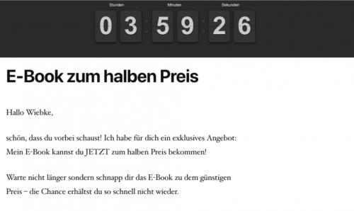 Countdown und personalisierte Ansprache