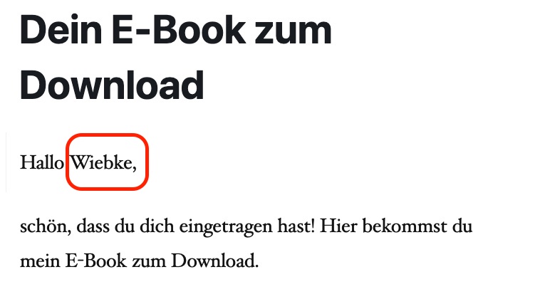 personalisierte Ansprache